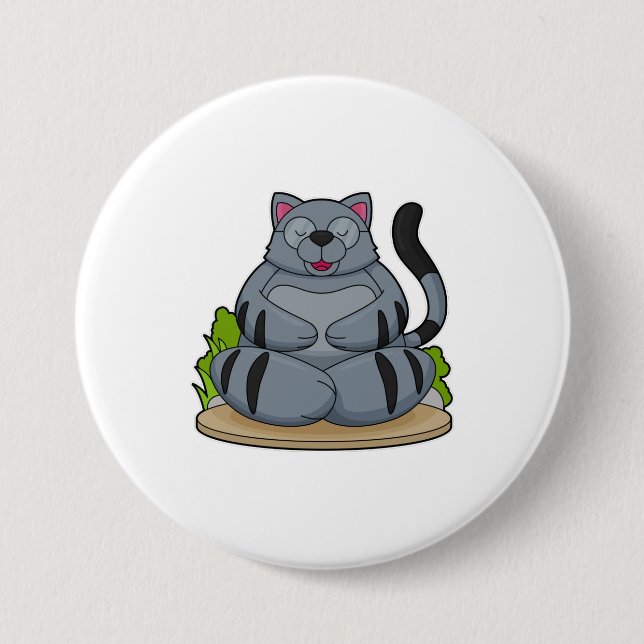 Cat at Yoga Fitness 7.5 Cm Round Badge (Front)