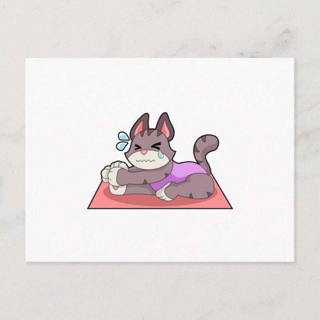 Cat at Yoga Fitness Postcard (Front)