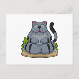 Cat at Yoga Fitness Postcard