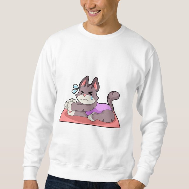 Cat at Yoga Fitness Sweatshirt (Front)