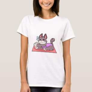 Cat at Yoga Fitness T-Shirt