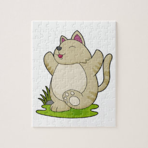 Cat at Yoga Jigsaw Puzzle