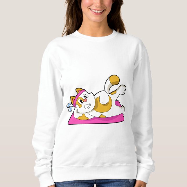 Cat at Yoga Stretching exercise Sweatshirt (Front)