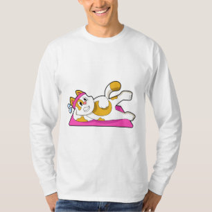 Cat at Yoga Stretching exercise T-Shirt