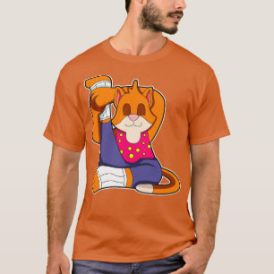 Cat at Yoga stretching exercises Legs T-Shirt
