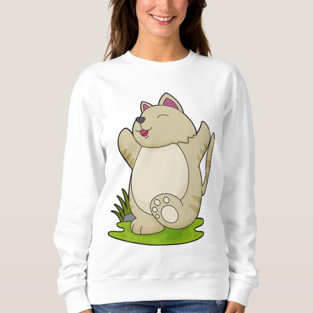 Cat at Yoga Sweatshirt (Front)