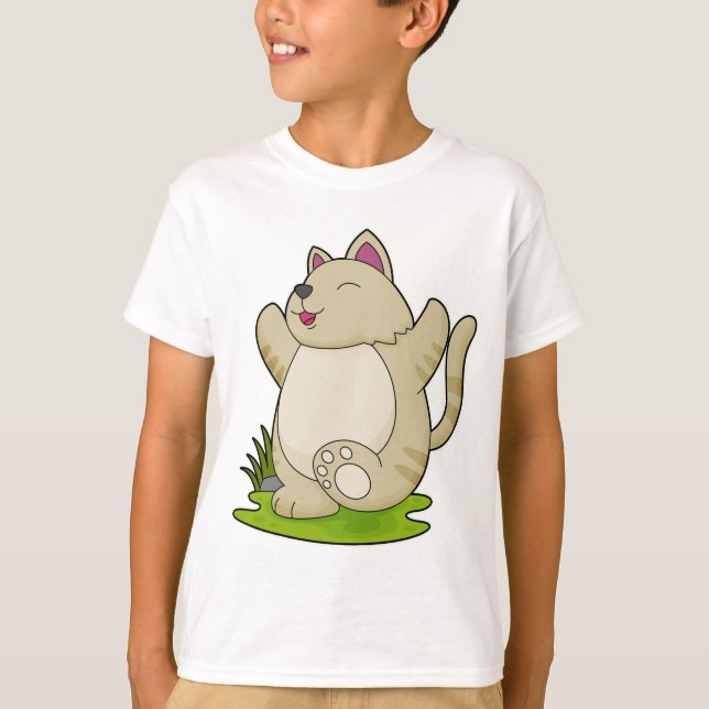 Cat at Yoga T-Shirt (Front)