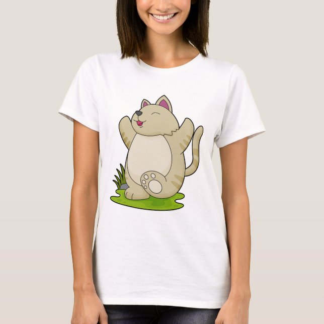 Cat at Yoga T-Shirt (Front)