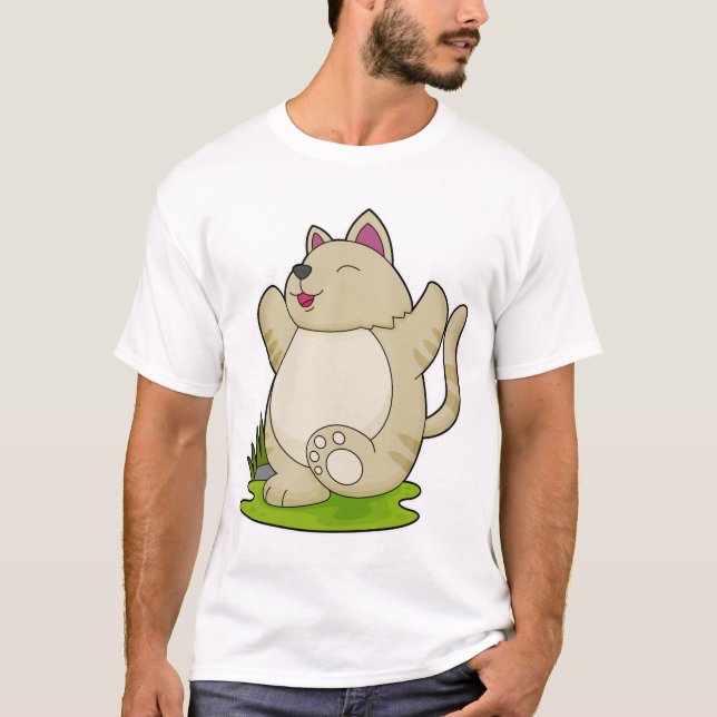Cat at Yoga T-Shirt (Front)