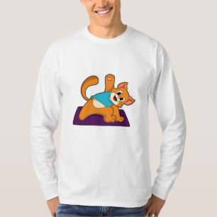 Cat at Yoga with Yoga mat T-Shirt