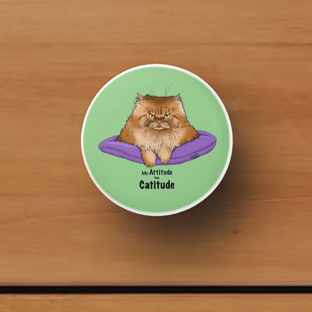Cat Attitude Funny Ceramic Knob (Creator Uploaded)