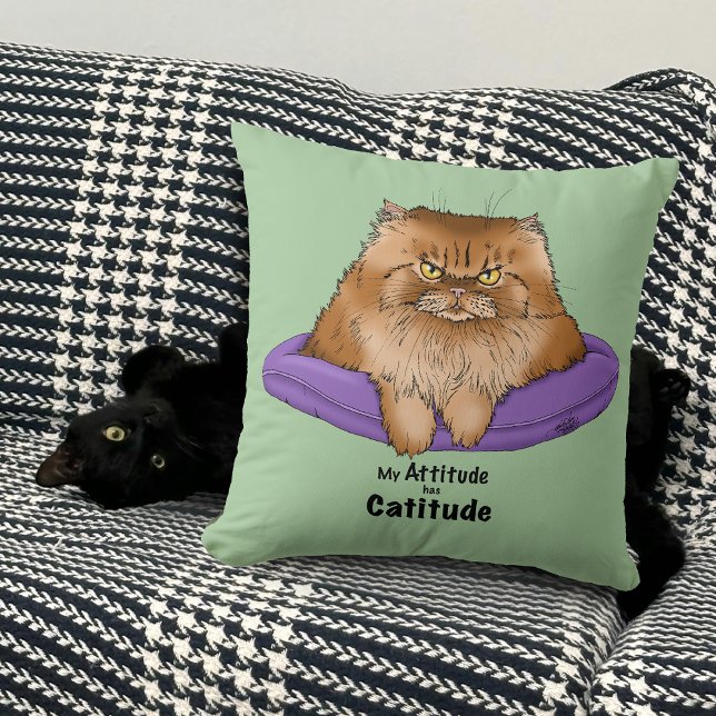 Cat Attitude Funny Cushion (Creator Uploaded)