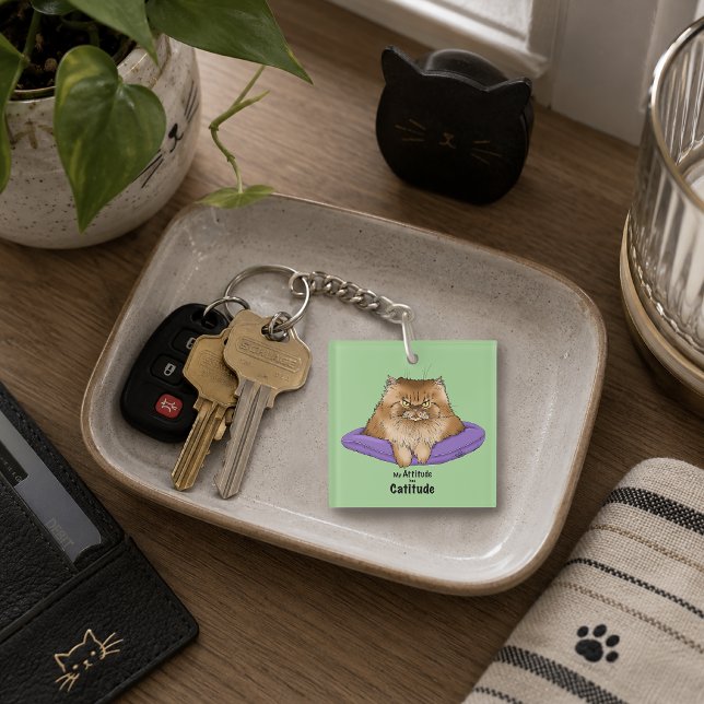 Cat Attitude Funny Key Ring (Creator Uploaded)