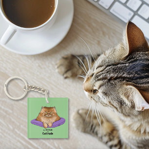 Cat Attitude Funny Key Ring