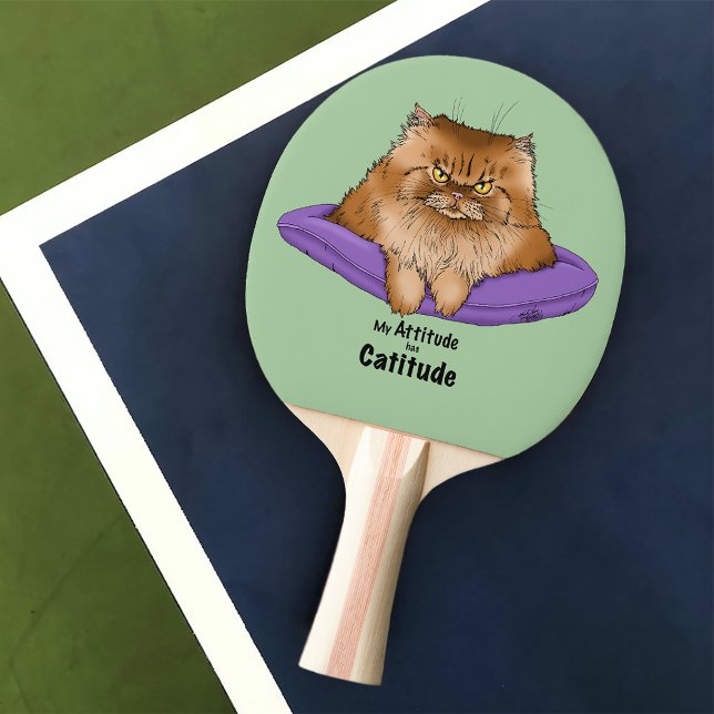 Cat Attitude Funny Ping Pong Paddle (Creator Uploaded)