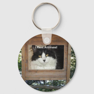 Cat Attitude Key Ring