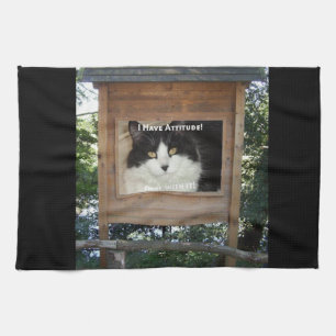 Cat Attitude Tea Towel