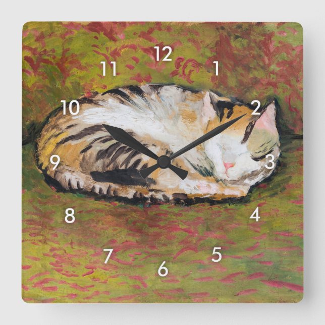 Cat, August Macke Square Wall Clock (Front)