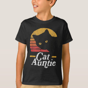 Cat Aunt Vintage Eighties Style Sun Cat Retro Dist T-Shirt