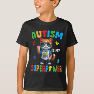 Cat Autism Is My Superpower Accept Support Love Ho T-Shirt