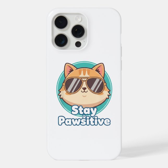 Cat Aviator Sunglasses iPhone 15 pro max Case (Back)