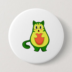 Cat Avocado 7.5 Cm Round Badge