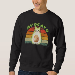 Cat Avocado Avogato Kitten Vintage Retro Girls Wom Sweatshirt