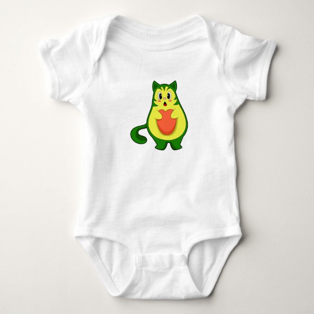 Cat Avocado Baby Bodysuit (Front)