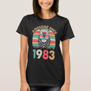 Cat Awesome Since 1983 Happy Birthday To Me  39 Ye T-Shirt