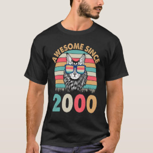 Cat Awesome Since 2000 Happy Birthday To Me  22 Ye T-Shirt