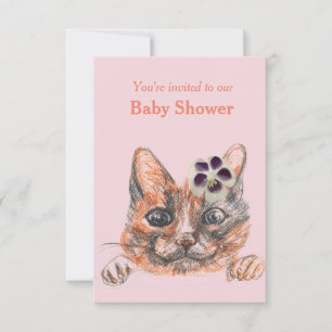 Cat Baby shower invitation