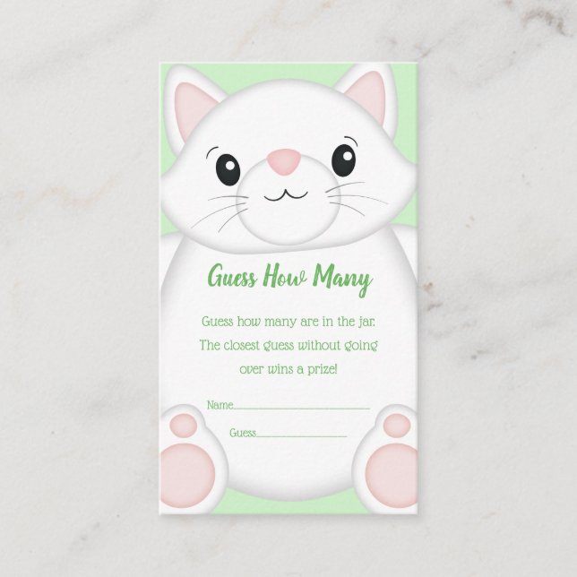 Cat Baby Shower Kitty Enclosure Card (Front)