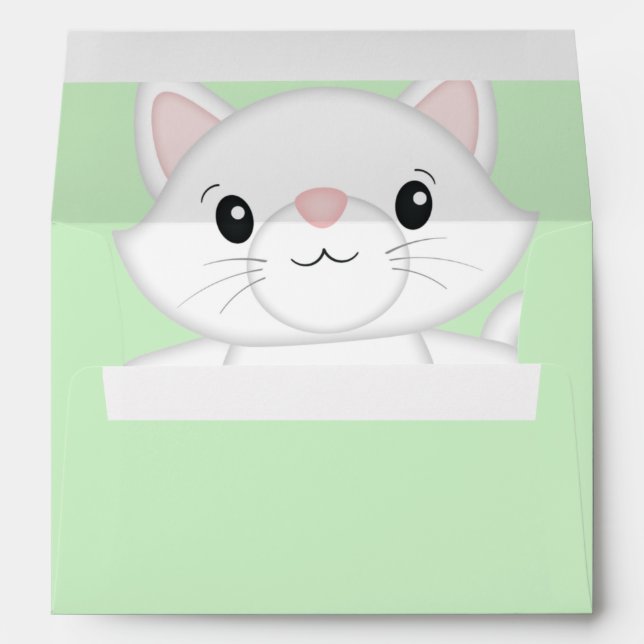 Cat Baby Shower Kitty Envelope (Back (Bottom))