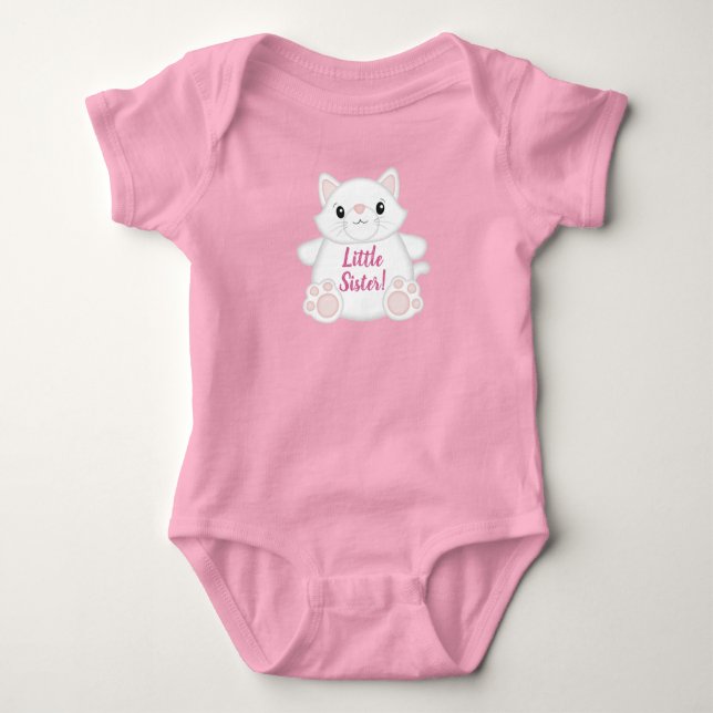 Cat Baby Shower Kitty Pink Bodysuit (Front)