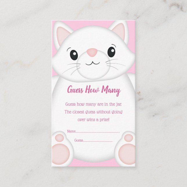Cat Baby Shower Kitty Pink Enclosure Card (Front)