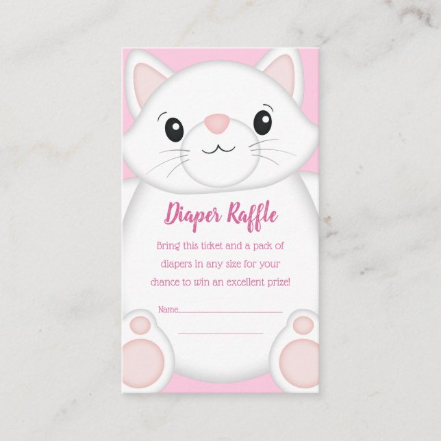 Cat Baby Shower Kitty Pink Enclosure Card (Front)