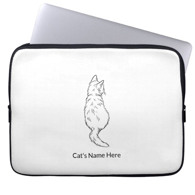 Cat Back View 13” Laptop Sleeve Personalized (Front)