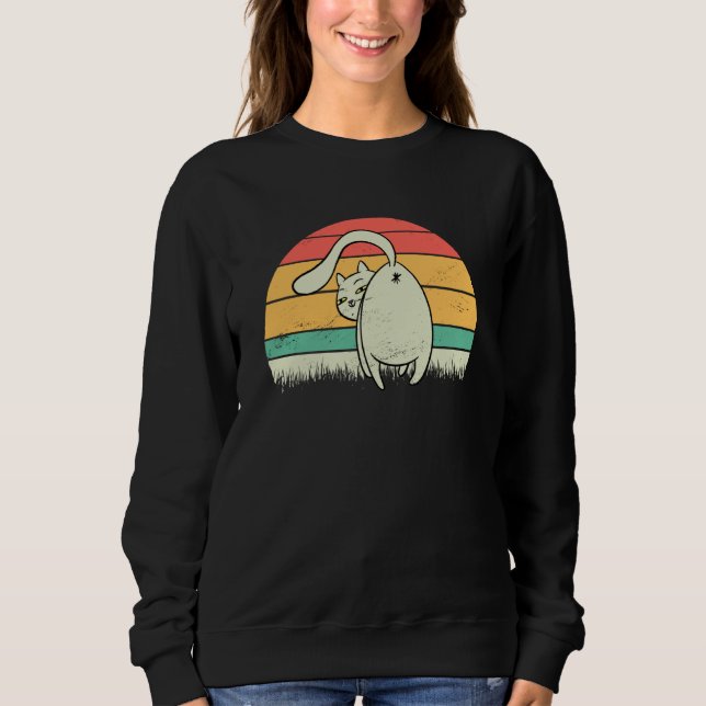 cat backside cat  kittens hangover sweatshirt (Front)
