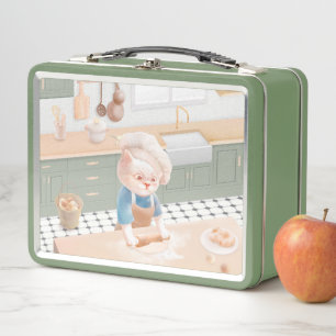 Cat Baker Baby – Cosy Morning Kneading Metal Lunch Box