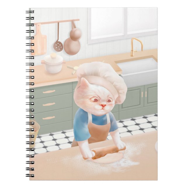 Cat Baker Baby – Cozy Morning Kneading Notebook (Front)