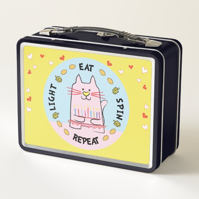 Cat Ballerina Metal Lunch Box (Back)