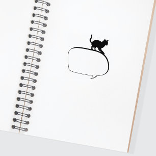 Cat Balloon Journal  Rubber Stamp