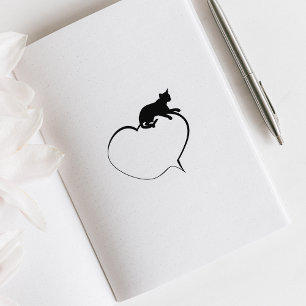 Cat Balloon Journal  Rubber Stamp