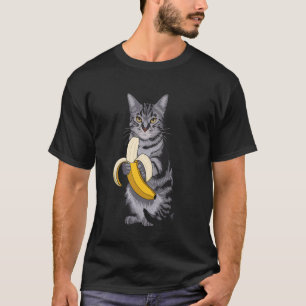 Cat Banana Pet Kitten Animal Lover Funny Humour De T-Shirt