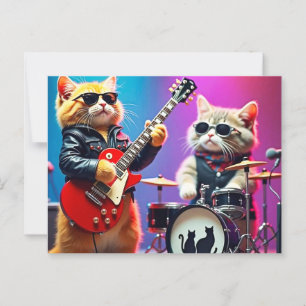 Cat band postcard
