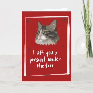 Cat Barf Funny Christmas Card