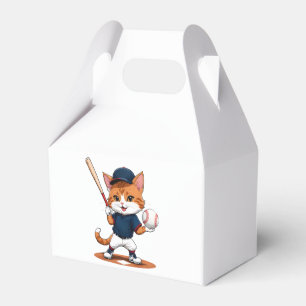 Cat baseball player favour box