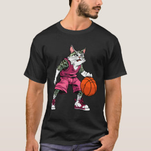 Cat Basketball Player Basketball Cat T-Shirt
