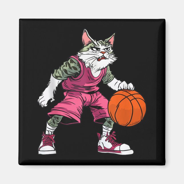 Cat Basketball Player _ Basketball Cat Tank Top  Magnet (Front)