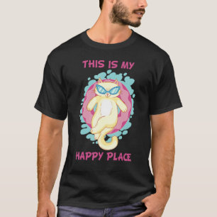 Cat Bathing Relaxing Swimming Hoop Summer Holiday T-Shirt